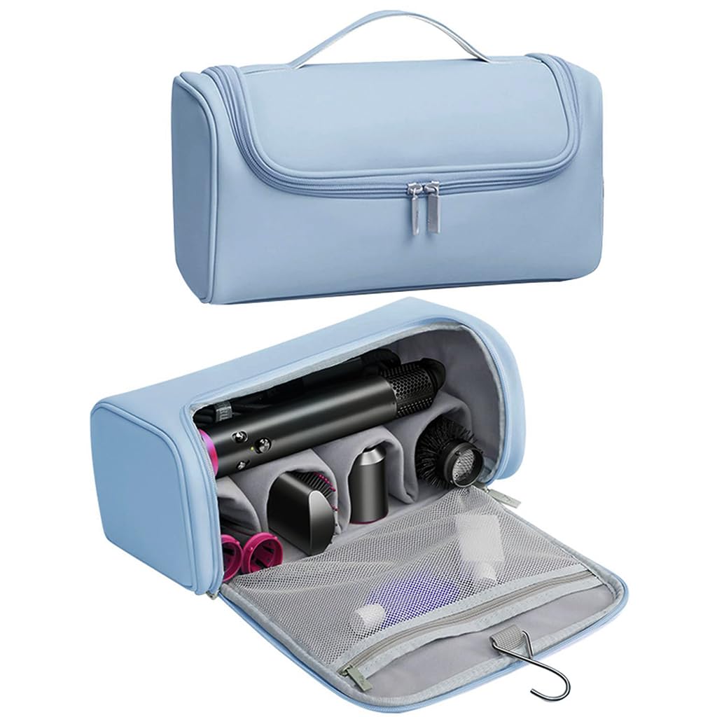 MAYCREATE Travel Storage Bag for Dyson Airwrap featuring Five Compartments and PU Material | Portable Organizer with Hanging Hook