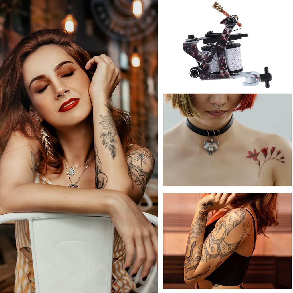 MAYCREATE Tattoo Machine Set for Beginners with 2 Guns and Power Supply | 10 Wrap Coils