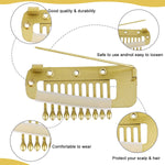 MAYCREATE Dupatta Pins for Bride with Safety Pins and 10 Teeth Grip | 30 Pcs Gold Stainless Steel Hair Clips