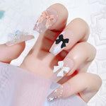 MAYCREATE Colorful Bow Knot Nail Charms Set for DIY Nail Art with Faux Pearls | 6 Colors