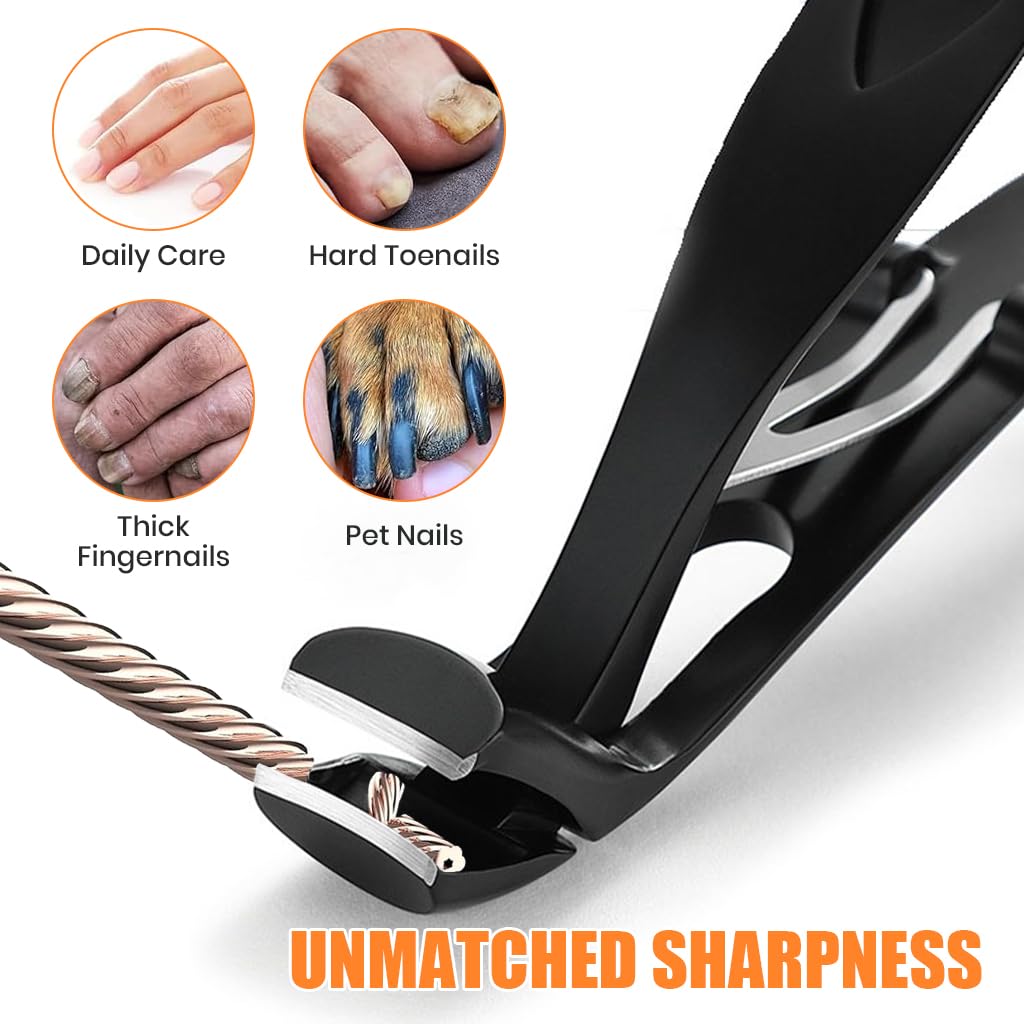 MAYCREATE Nail Clipper for Seniors featuring Bended Head Design with Stainless Steel | Travel Set