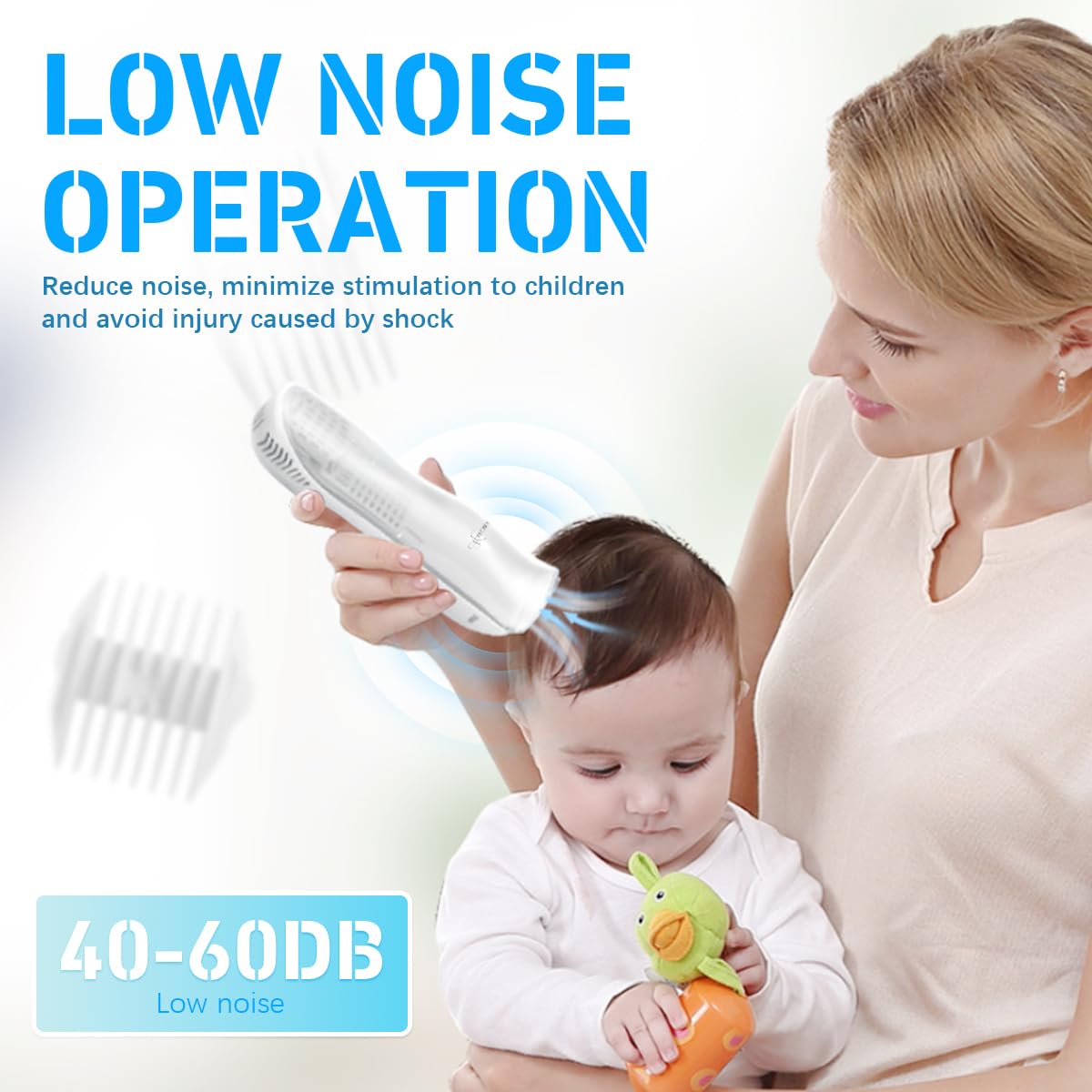 MAYCREATE Baby Hair Trimmer with Auto Hair Suction and Waterproof Design | USB Rechargeable Clippers for Kids