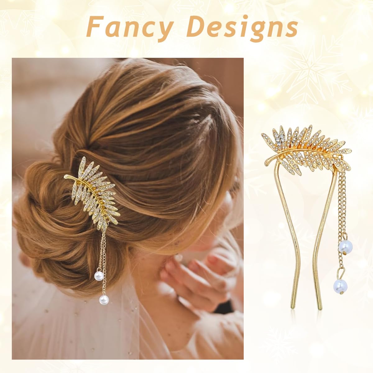 MAYCREATE Hair Pins for Elegant Updos with 3pcs 4.72 in U Shape Acrylic Design | Women Styling
