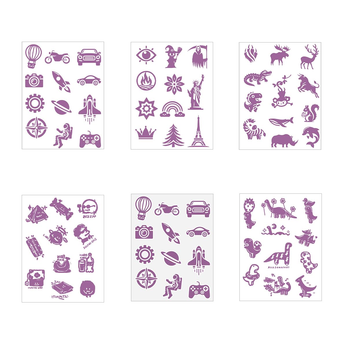 MAYCREATE UV Test Skin Stickers for Sun Safety with Color Changing Sensor | 6 Sheet Waterproof Cartoon Tattoos