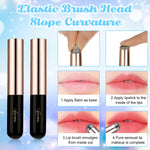 MAYCREATE Silicone Lip Balm Brush Set for Lipstick and Gloss Application with Lid | 2pcs Reusable Black Makeup Tool