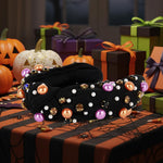MAYCREATE Halloween Hairband for Women featuring Knotted Fabric Wrap and Gem Ornaments | Festive Headwear for Party and Holiday Style