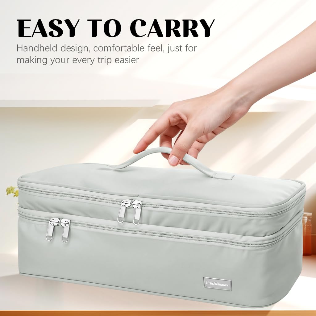 MAYCREATE Travel Carrying Case for Dyson Airwrap and Flexstyle with Double Layer 40x14x15cm Grey