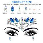 MAYCREATE Face Gems for Festival and Rave Makeup featuring Rhinestone Stickers 3PCS