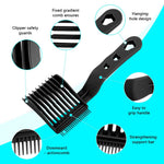 MAYCREATE Fade Comb for Men with Dual Teeth and Curved Neck | Durable Plastic Barber Set