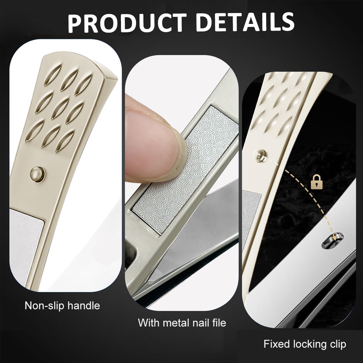 MAYCREATE Nail Clipper Set with Slanted Edge and Nail Filer in Compact Travel Case | Gift for Men and Women