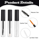 MAYCREATE Empty Mascara Tube Set for Travel with Funnels and Rubber Inserts | 3Pcs 10ml PETG Containers
