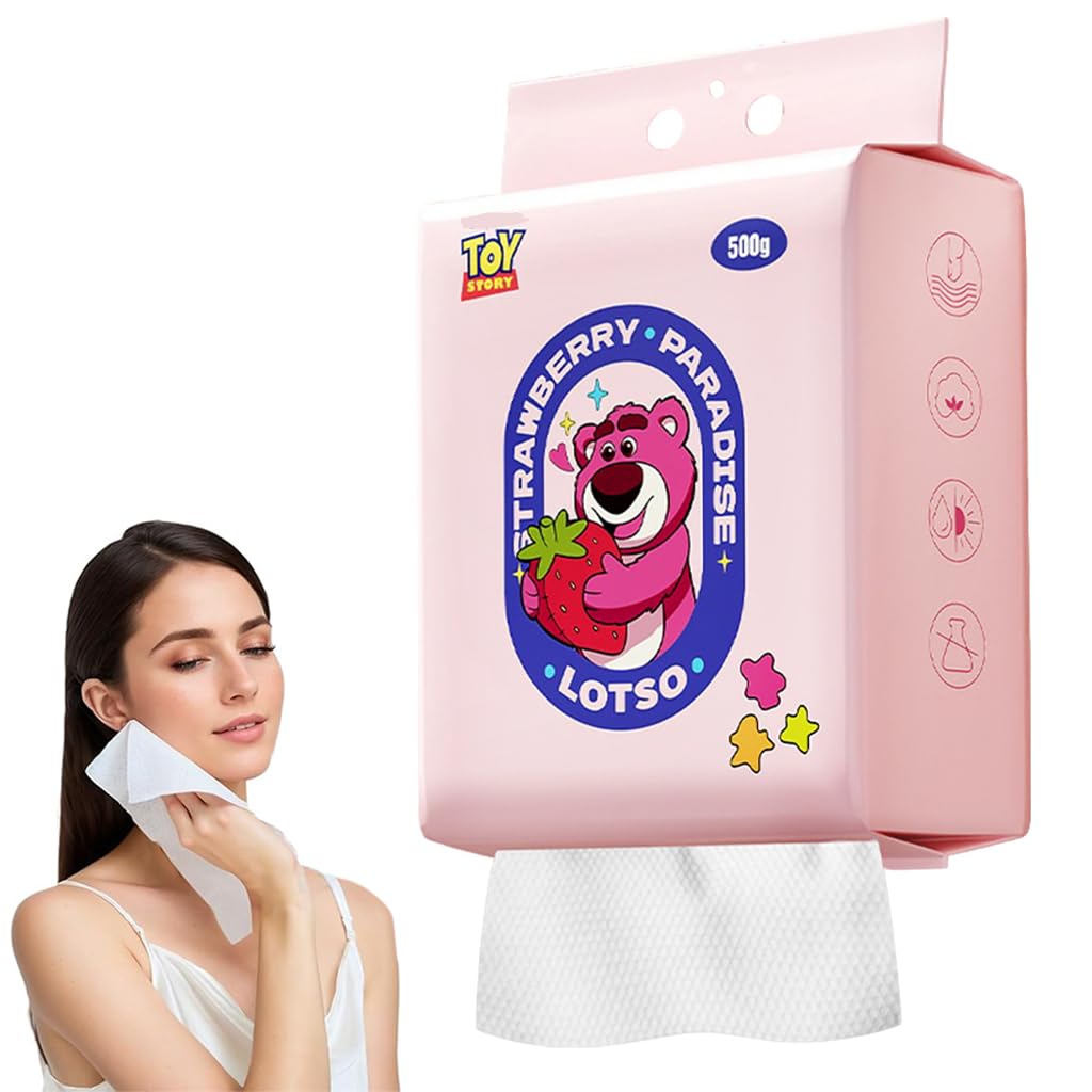 MAYCREATE Disposable Towels for Face and Skin Care 142 Count with Hanging Loop | 100% Cotton