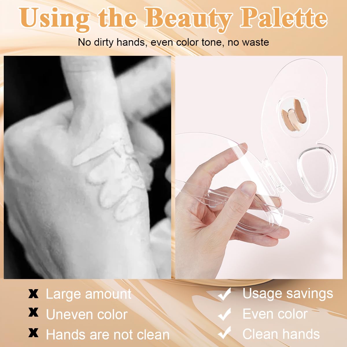 MAYCREATE Makeup Mixing Palette for Foundation and Lip Colors featuring Folding Butterfly Shape and Acrylic Design