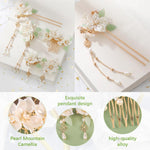 MAYCREATE Hair Accessories Set for Elegant Updos featuring 5 Camellia Pearl Pins | Alloy Design