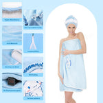 MAYCREATE Face Towels Set for Bath and Travel with Quick Dry Microfiber 70x140 cm | Cute Cartoon Design for Women and Girls