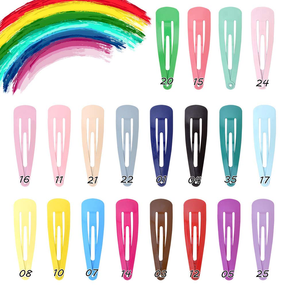 MAYCREATE Hair Clips for Girls featuring 40 Metal Snap Barrettes 2 in Assorted Candy Colors