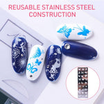 MAYCREATE Nail Art Stamping Plates for DIY Designs featuring 5 Etched Floral Patterns | Stainless Steel