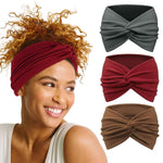MAYCREATE Wide Hair Band for Women featuring Twisted Knots and 10.43×7.08 in Design | Soft Dacron Stretchy Headbands for Yoga and Makeup
