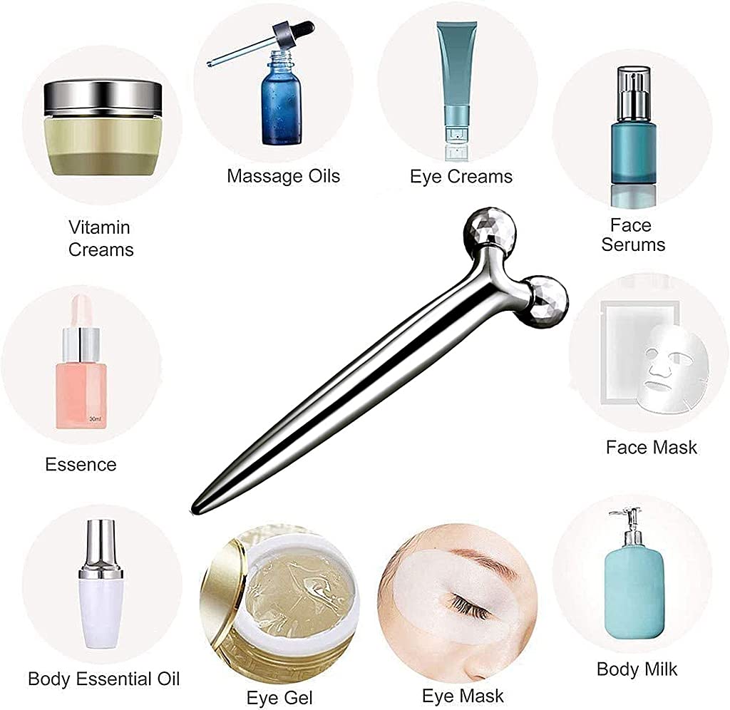 MAYCREATE Mini 3D Face Roller for Facial Massage and Body Skin Firming | Ergonomic Handle