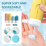 MAYCREATE Silicone Travel Bottles Set of 16pcs for Toiletries with Leak Proof Lids | Reusable 2oz and 3oz Containers