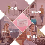 MAYCREATE Makeup Pouch Bag for Travel with Double Layer Organizer Design and Pink Nylon Mesh