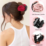 MAYCREATE Hair Clips for Women with Secure Spring-Loaded Hold and 1.57 in Size | Lightweight Acrylic Floral Claw Set