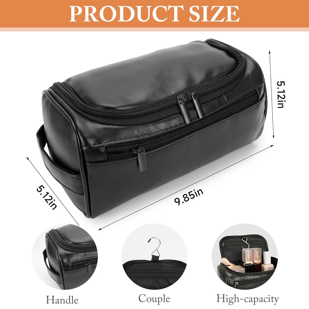 MAYCREATE Toiletry Bag for Travel with Waterproof PU Leather & Mesh Pouches | Lightweight Organizer for Men and Women