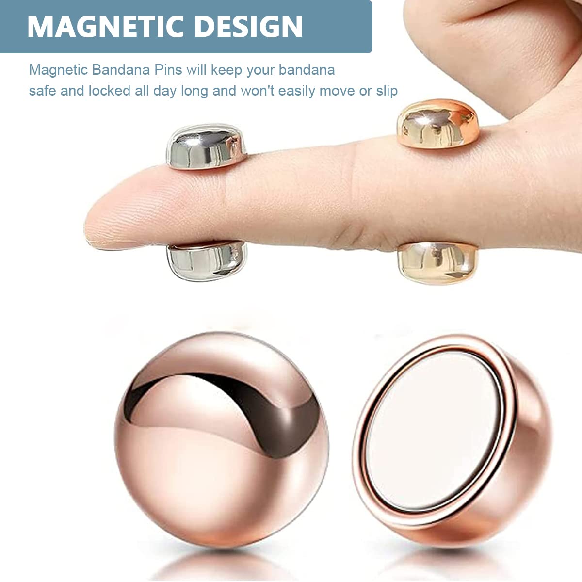MAYCREATE 4 Pairs Multi-Use Round Magnetic Clothing Button Clips for Women Girls Hijab/Muslim Scarf,Saree Pins