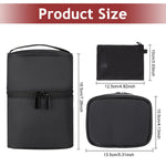 MAYCREATE Small Makeup Bag for Travel featuring Standup Dual Zipper Design and Waterproof Nylon | Black Portable Vanity Pouch for Women