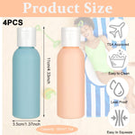 MAYCREATE Travel Bottles for Toiletries with Leak-Proof 4 in 1 Design and 50ml PP Case | Compact Refillable Set