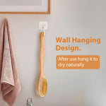 MAYCREATE Back Scrubber for Bathing with 14.5 in Wooden Handle featuring Dual-Sided Bristles | Natural Exfoliating and Massage Brush
