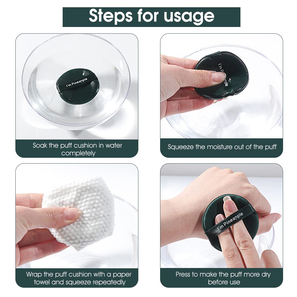 MAYCREATE Makeup Puffs Set for Liquid Foundation and Powder featuring Wet Dry Dual Use | 7pcs Non‑Latex Green Sponges