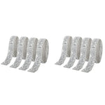 MAYCREATE Self Adhesive Bling Rhinestone Strips for DIY Crafts with 4 Rolls 1 Yard Each | Silver Crystal Ribbon Decoration