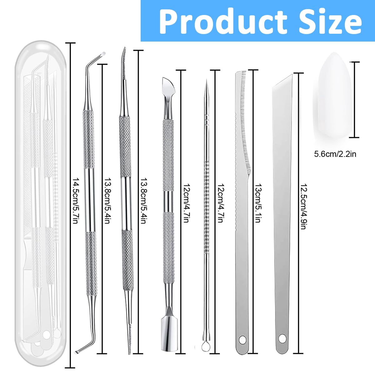 MAYCREATE Nail Clipper Pedicure Kit for Thick Nails with Spring Loaded Clipper and 10pcs Stainless Steel Tools | Travel Storage Case