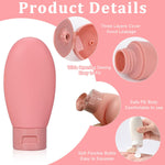 MAYCREATE Travel Bottles for Toiletries 3pcs 60ml Refillable Set with Leak Proof Lid | BPA Free PP Material