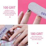 MAYCREATE Nail File Set for Home and Salon Use with Curved Design and 100/180 Grit | 10PCS