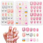 MAYCREATE Children Press On Nails Kit 72pcs with ABS Full Cover Tips for Girls | Fun DIY Gift