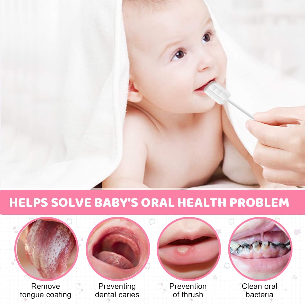 MAYCREATE Disposable Oral Cleaning Sponge Swabs 30 Count for Kids and Adults | Individually Packed Medical-Grade Sticks for Gentle Tooth and Gum Care