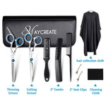 MAYCREATE Hair Cutting Scissors Kit for Professionals with 6.7 in Blades and Screw Tension | 9 Pcs Stainless Steel Set for Men and Women