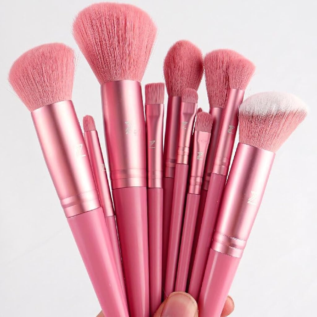 MAYCREATE® Makeup Brush Tool Set Synthetic Foundation Powder Concealers Eye shadows Blush Makeup Brushes (Pink, 40Pcs Set) - Pink