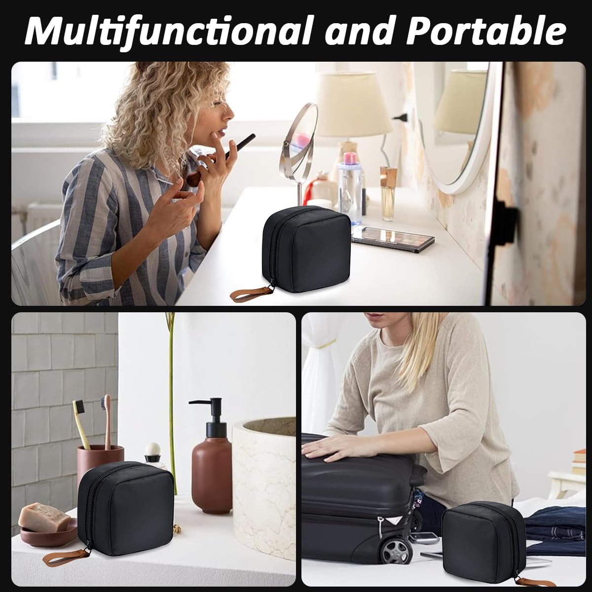 MAYCREATE Nylon Mini Lipstick Pouch for Travel with Handstrap | Waterproof 3.9 in Cosmetic Bag