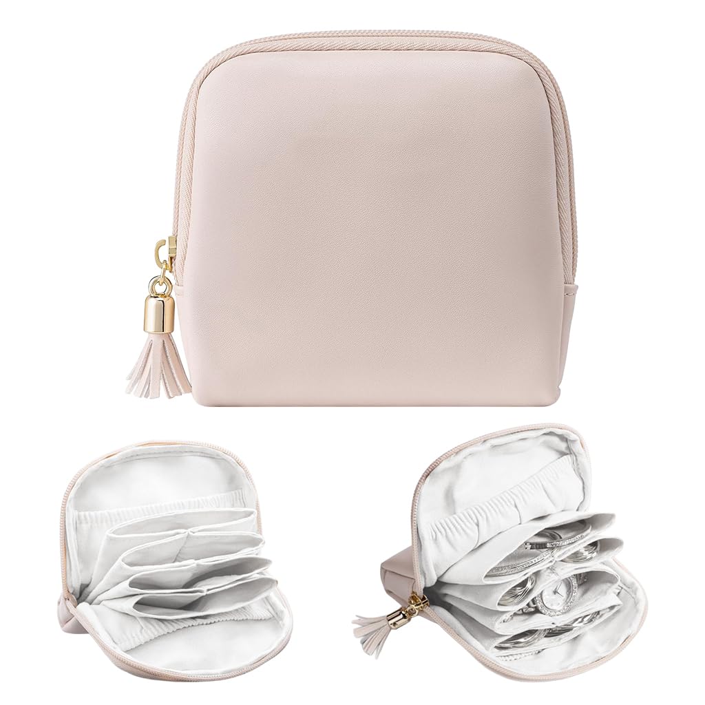 MAYCREATE® Jewellery Organisers Pouch Small Travel Jewelry Case with Zipper Velvet Jewelry Organizer Storage Bag for Bracelet,Rings, Earring