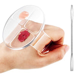 MAYCREATE Hand Makeup Spatula Mixing Palette Set for Artists with 4 Grid Acrylic Design | Includes Double Head Blender Stick