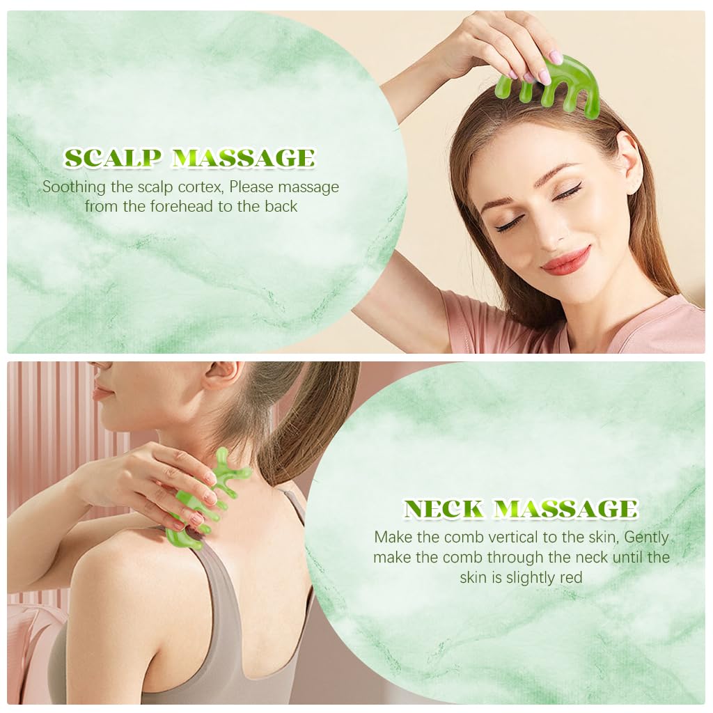 MAYCREATE Massage Combs for Scalp Care and Relaxation featuring Multi Nubs Resin Design | 2pcs