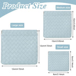 MAYCREATE Makeup Pouch Set for Travel with Pinch Open Design and 3 Sizes 8x8cm to 12x12cm Blue