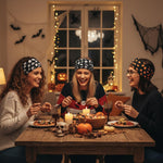 MAYCREATE Hair Bands for Women featuring Stretchy Secure Fit and Soft Fabric | 3pcs Gothic Skull Halloween Headbands