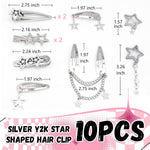 MAYCREATE Hair Clips for Girls with Metal Star Pins Y2K Accessories | 30PCS Fashion Set