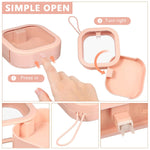 MAYCREATE Accessories Organizer Box for Travel with Transparent Cover 9.5×9.5×3cm | 2pcs Storage Case for Rings Hair Clips and Cotton Swabs
