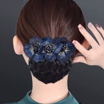 MAYCREATE Hair Snood Net for Women featuring Embroidered Flower Clip Mesh | 2 PCS for Work and Dance