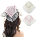 MAYCREATE Hair Bands for Women featuring Lace and Plaid Bow Design | 2Pcs Boho Head Scarf Set